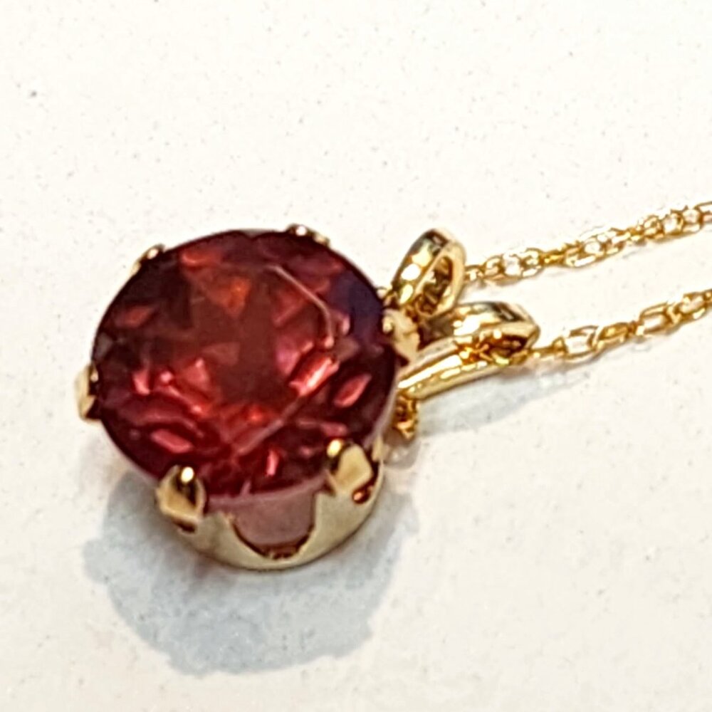 Masasi Bordeau Garnet Necklace 24K gold chain
